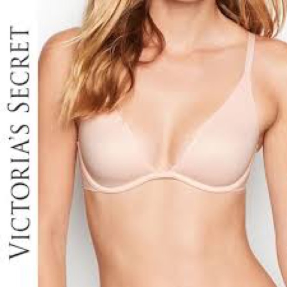 Incredible by Victoria’s Secret Unlined Smooth Plunge Bra Millennial Pink 38DD